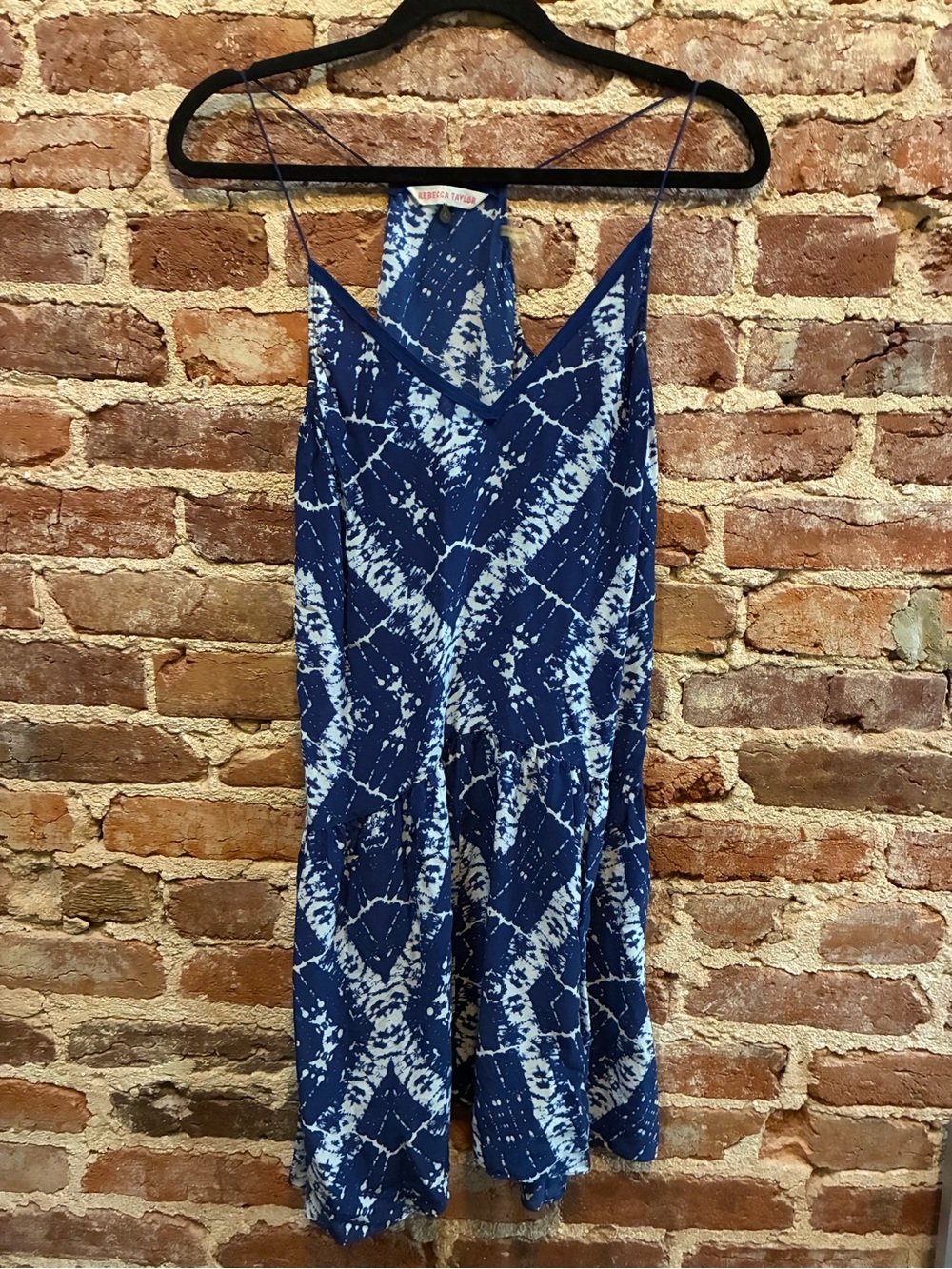 Rebecca Taylor Blue and White Tie-Dye Wide-Leg Jumpsuit